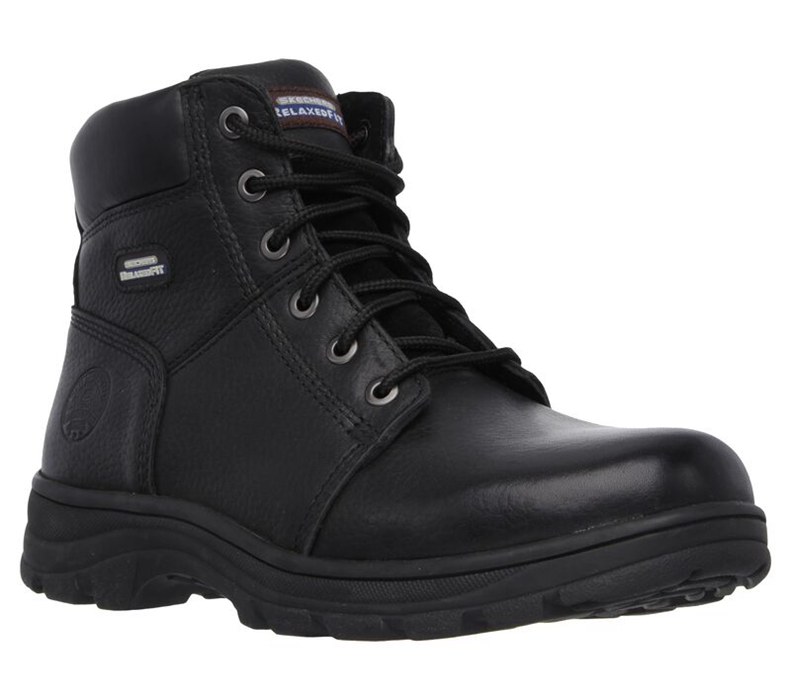 Skechers Herr Svarta Stövlar - Work Relaxed Fit: Workshire - Condor - Sverige (HLZCM-7892)